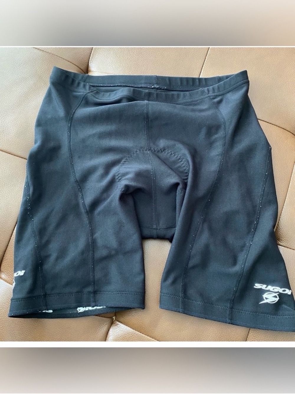 SUGOI Black Cycling Shorts with White Logo 2XL EUC